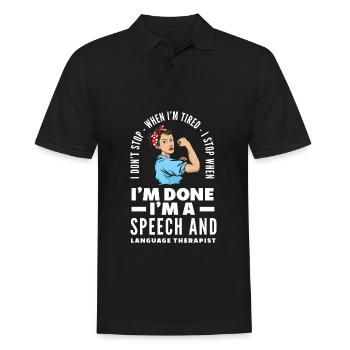 Speech therapist, speech therapist, speech therapist - Men's Polo Shirt - black - Front - Kai (181cm)