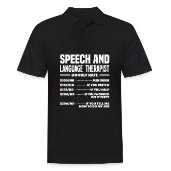Sprachtherapeutin Sprachheilpädagogin Logopädin - Männer Poloshirt - Schwarz - Vorne - Kai (181cm)