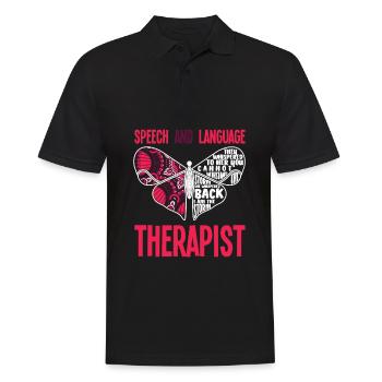 Sprachtherapeutin Sprachheilpädagogin Logopädin - Männer Poloshirt - Schwarz - Vorne - Kai (181cm)