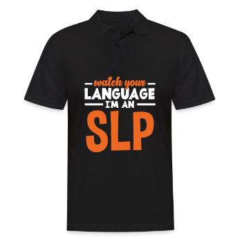 Speech therapist, speech therapist, speech therapist - Men's Polo Shirt - black - Front - Kai (181cm)
