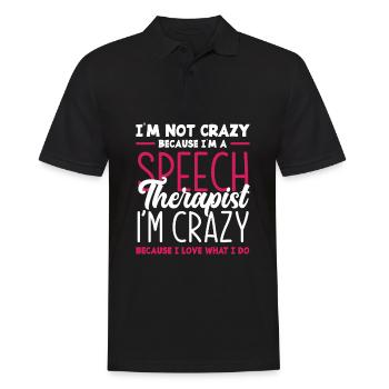 Sprachtherapeutin Sprachheilpädagogin Logopädin - Männer Poloshirt - Schwarz - Vorne - Kai (181cm)