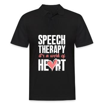 Sprachtherapeutin Sprachheilpädagogin Logopädin - Männer Poloshirt - Schwarz - Vorne - Kai (181cm)
