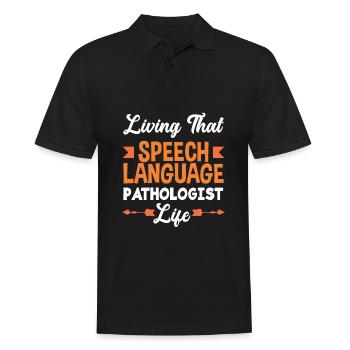 Speech therapist, speech therapist, speech therapist - Men's Polo Shirt - black - Front - Kai (181cm)