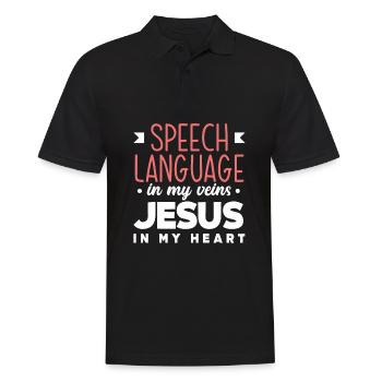 Speech therapist, speech therapist, speech therapist - Men's Polo Shirt - black - Front - Kai (181cm)