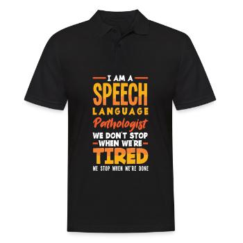 Speech therapist, speech therapist, speech therapist - Men's Polo Shirt - black - Front - Kai (181cm)