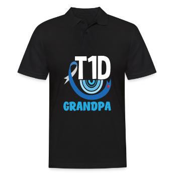 T1D Diabetes Typ 1 Diabetiker Geschenk - Männer Poloshirt - Schwarz - Vorne - Kai (181cm)