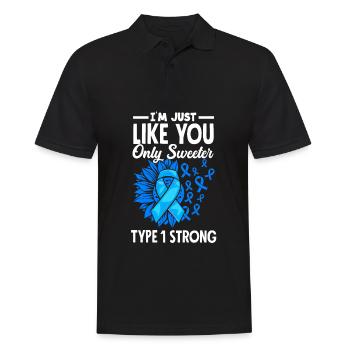 T1D Diabetes Typ 1 Diabetiker Geschenk - Männer Poloshirt - Schwarz - Vorne - Kai (181cm)
