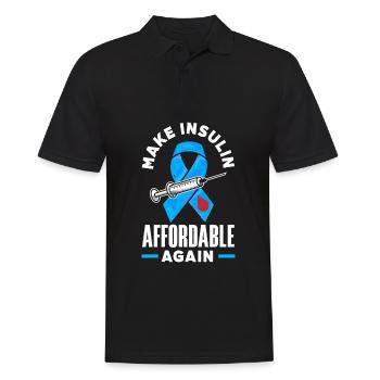 T1D Diabetes Type 1 Diabetic Gift - Men's Polo Shirt - black - Front - Kai (181cm)