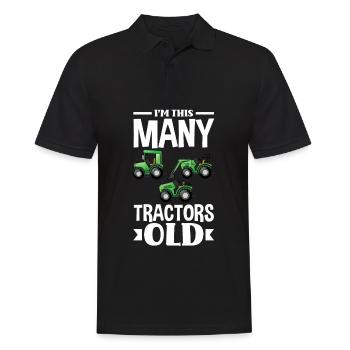 3ème anniversaire tracteur 3 ans anniversaire chemise - Polo Homme - noir - Devant - Kai (181cm)