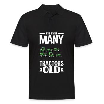 6e anniversaire tracteur 6 ans chemise d’anniversaire - Polo Homme - noir - Devant - Kai (181cm)