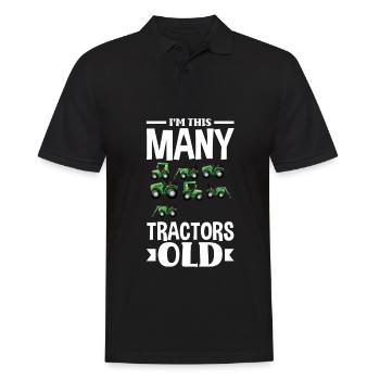 7e anniversaire tracteur 7 ans chemise d’anniversaire - Polo Homme - noir - Devant - Kai (181cm)