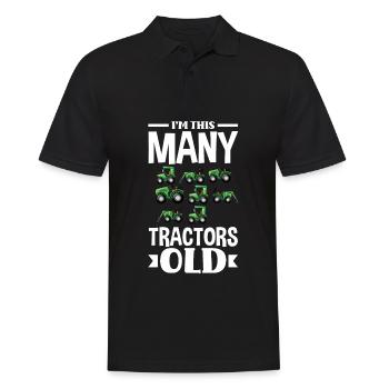 8e anniversaire tracteur 8 ans chemise d’anniversaire - Polo Homme - noir - Devant - Kai (181cm)