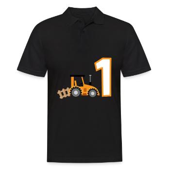 1er anniversaire tracteur 1 an chemise d’anniversaire - Polo Homme - noir - Devant - Kai (181cm)