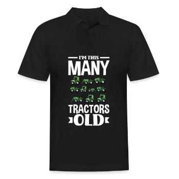 10e anniversaire tracteur 10 ans anniversaire chemise - Polo Homme - noir - Devant - Kai (181cm)