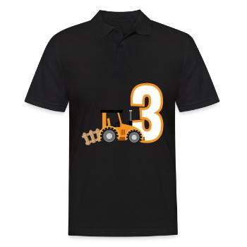 3ème anniversaire tracteur 3 ans anniversaire chemise - Polo Homme - noir - Devant - Kai (181cm)