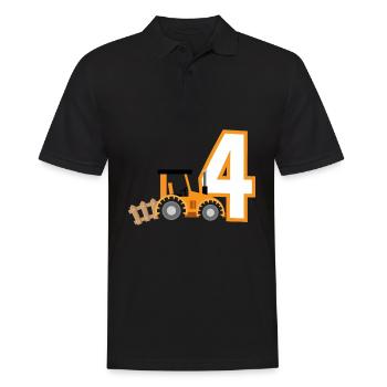 4e anniversaire tracteur 4 ans chemise d’anniversaire - Polo Homme - noir - Devant - Kai (181cm)