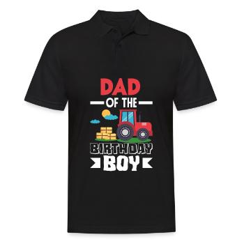 Papa Vom Geburtstagskind Traktor - Männer Poloshirt - Schwarz - Vorne - Kai (181cm)