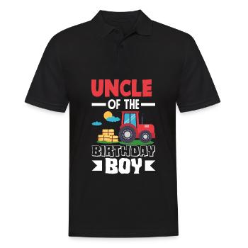 Onkel Vom Geburtstagskind Traktor - Männer Poloshirt - Schwarz - Vorne - Kai (181cm)