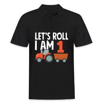 1er anniversaire tracteur 1 an chemise d’anniversaire - Polo Homme - noir - Devant - Kai (181cm)