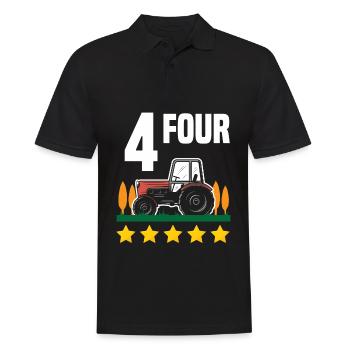 4e anniversaire tracteur 4 ans chemise d’anniversaire - Polo Homme - noir - Devant - Kai (181cm)