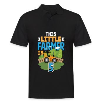 5e anniversaire tracteur 5 ans anniversaire chemise - Polo Homme - noir - Devant - Kai (181cm)