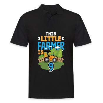 9e anniversaire tracteur 9 ans anniversaire chemise - Polo Homme - noir - Devant - Kai (181cm)