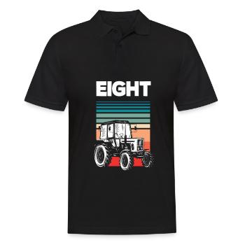 8e anniversaire tracteur 8 ans chemise d’anniversaire - Polo Homme - noir - Devant - Kai (181cm)
