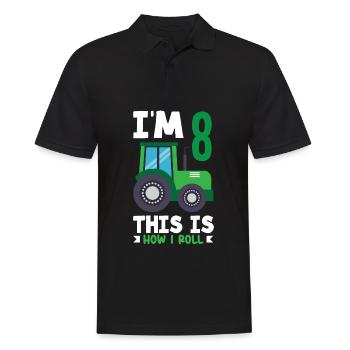 1er anniversaire tracteur 1 an anniversaire chemise - Polo Homme - noir - Devant - Kai (181cm)
