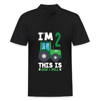 1er anniversaire tracteur 1 an chemise d’anniversaire - Polo Homme - noir - Devant - Kai (181cm)