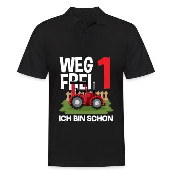 1er anniversaire tracteur 1 an chemise d’anniversaire - Polo Homme - noir - Devant - Kai (181cm)