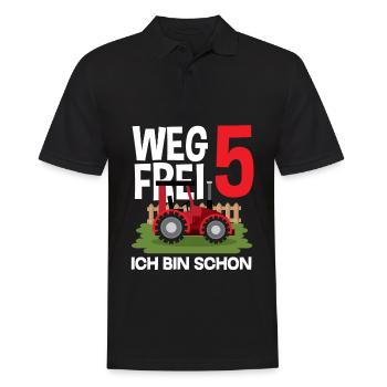5e anniversaire tracteur 5 ans chemise d’anniversaire - Polo Homme - noir - Devant - Kai (181cm)