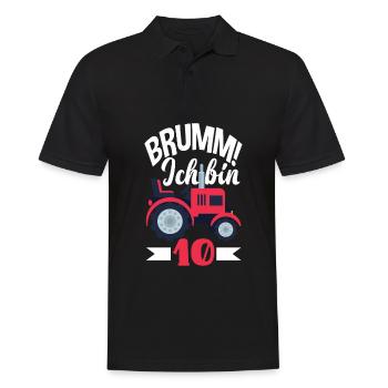 10. Geburtstag Traktor 10 Jahre Geburtstagsshirt - Männer Poloshirt - Schwarz - Vorne - Kai (181cm)
