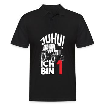 1. Geburtstag Traktor 1 Jahr Geburtstagsshirt - Männer Poloshirt - Schwarz - Vorne - Kai (181cm)