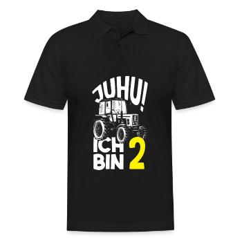 2. Geburtstag Traktor 2 Jahre Geburtstagsshirt - Männer Poloshirt - Schwarz - Vorne - Kai (181cm)