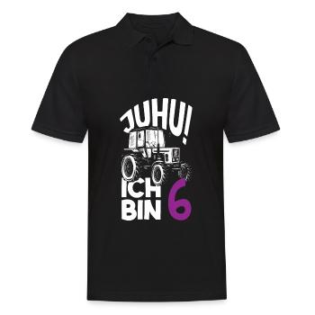 6. Geburtstag Traktor 6 Jahre Geburtstagsshirt - Männer Poloshirt - Schwarz - Vorne - Kai (181cm)