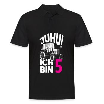 5. Geburtstag Traktor 5 Jahre Geburtstagsshirt - Männer Poloshirt - Schwarz - Vorne - Kai (181cm)