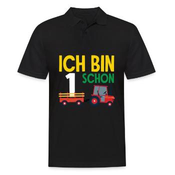 1er anniversaire tracteur 1 an chemise d’anniversaire - Polo Homme - noir - Devant - Kai (181cm)