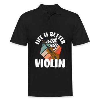 Violin Violin Violinist Violin Player - Men's Polo Shirt - black - Front - Kai (181cm)
