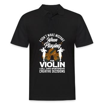 Geige Violine Geigenspieler Violinenspieler - Männer Poloshirt - Schwarz - Vorne - Kai (181cm)