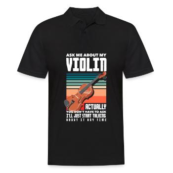 Geige Violine Geigenspieler Violinenspieler - Männer Poloshirt - Schwarz - Vorne - Kai (181cm)