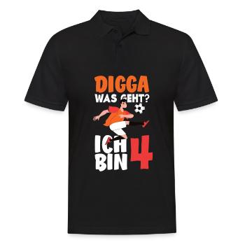4e anniversaire 4 ans de football joueur de football - Polo Homme - noir - Devant - Kai (181cm)