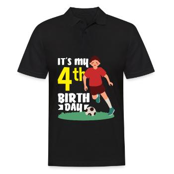 4e anniversaire 4 ans de football joueur de football - Polo Homme - noir - Devant - Kai (181cm)