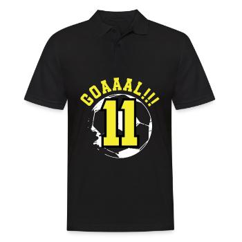 11e anniversaire 11 ans de football Joueur de football - Polo Homme - noir - Devant - Kai (181cm)