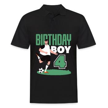 4e anniversaire 4 ans de football joueur de football - Polo Homme - noir - Devant - Kai (181cm)