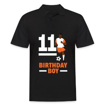 11e anniversaire 11 ans Joueur de football - Polo Homme - noir - Devant - Kai (181cm)