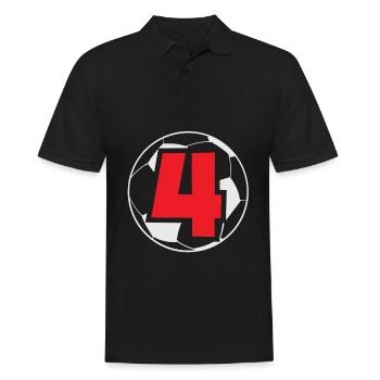 4e anniversaire 4 ans de football joueur de football - Polo Homme - noir - Devant - Kai (181cm)