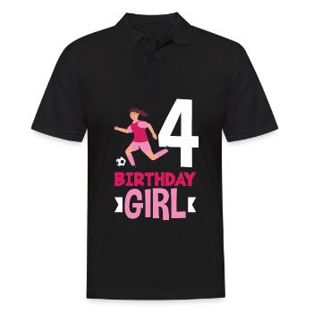 4e anniversaire 4 ans de football joueur de football - Polo Homme - noir - Devant - Kai (181cm)