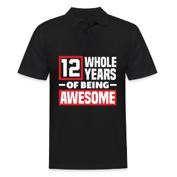 12th Birthday Children's Birthday Party - Men's Polo Shirt - black - Front - Kai (181cm)