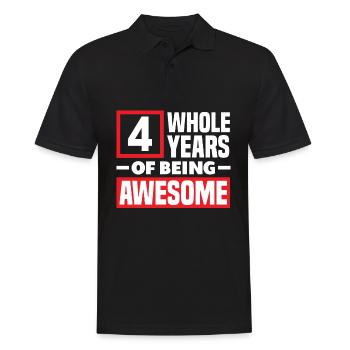 4th Birthday Children's Birthday Party - Men's Polo Shirt - black - Front - Kai (181cm)