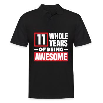 11th Birthday Children's Birthday Party - Men's Polo Shirt - black - Front - Kai (181cm)